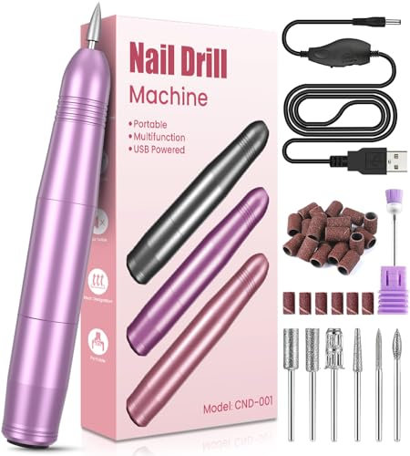 Electric Nail File, Professional Nail Drill for Gel Nails, Electric Nail Drill Machine 20000 RPM, Adjustable Speed E File for Acrylic Nails, Electric Manicure Set Gifts for Beginner Girl Women Mum