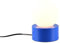 Kugel Tischleuchte BLAU Touch-Funktion, Glasschirm Weiß Ø12cm, Höhe 17cm
