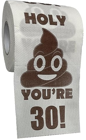 Kexpery Poop Bedrucktes Papier zum 30. Geburtstag, Motiv: Holy You're 76.2 cm, bedrucktes Papier, Geburtstagsgeschenke für Frauen und Männer, Partyzubehör (30. Geburtstag)