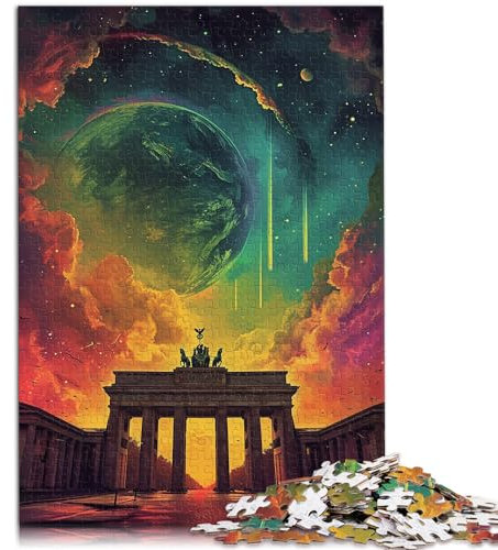 Puzzle mit 1000 Teilen, Brandenburger Tor, Deutschland, für Erwachsene und Kinder, Holzpuzzle, für Familienspaß, Größe: 50 x 75 cm