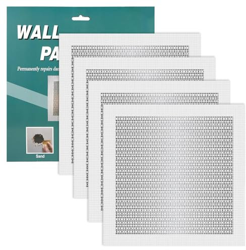 4 Stück Trockenbau Flicken, 20x20cm Selbstklebende Reparaturflicken für Wandlöcher Reparaturset für Trockenbau-Flicken zum Reparieren kaputter Wände oder zum Füllen von Decken