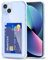Svanove for iPhone 13 Case Wallet Clear, Card Holder Case with Credit Card Slot, Thin Slim Transparent Silicone Grip Soft Rubber Protective Shockproof Airbag Bumper for Women, Light Blue