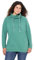 Ulla Popken Damen Sweatshirt, Weiter Stehkragen, Taschen, Raglan-Langarm, Grün, 50-52 EU