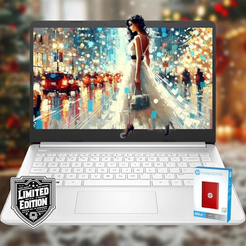 HP 14 Laptop • Edición limitada para el regreso a la escuela con Microsoft 365 • CPU Intel de 4 núcleos • 16 GB RAM • 1600 GB de almacenamiento (64 GB OnBoard + 512 GB externo + 1 TB OneDrive) •