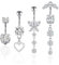 GWAWG 4 Pièce Piercing Nombril Acier Chirurgical Perle Boule de Crystal Femme Barbell Nombril Barre Anneau Corps Piercing