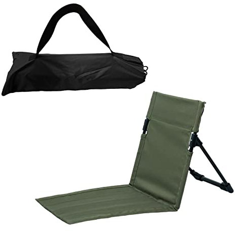 VNGBFGDFVN Bodenstuhl mit Rückenlehne, klappbarer Sitz mit Kissen, tragbar, praktisch für Picknick, Sportveranstaltungen, Outdoor-Camping-Zubehör, Reisen