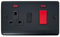 Matt Black Cooker Switch with Socket - BMB35