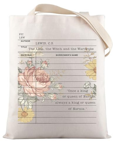 VAMSII Narnia Book Inspired Gifts Narnia Tote Bag Narnia King Queen Gifts Bookish Gift Literary Book Lover Gift, Narnialiterarytote