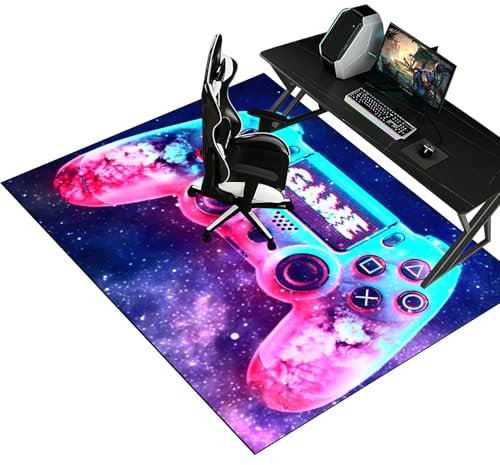 Fzamudng Unterlage Schreibtischstuhl 180 x 230 cm, Gaming Teppich, Schreibtischstuhl Unterlage, Bürostuhl Unterlage, Schutzmatte für Teppichböden, Bodenmatte Stuhlunterlage für Büro/Zuhause
