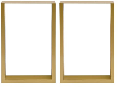 Dokiiovo 2er-Set Rechteckige Tischbeine Metall | Robuste Möbelfüße für Esstisch, Schreibtisch & Bank | DIY-Tischgestell mit 440.92 lbs Tragkraft & Verstellbaren Füßen (Gold)