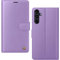 AIMOYU for Samsung Galaxy S25 5G Case, Flip Wallet Leather Phone Case with [4 Card Slots] [Kickstand] [RFID Blocking] Magnetic Protective Shockproof Cover for Samsung S25 Phone Case - Purple