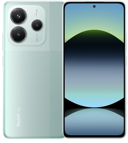 Xiaomi Redmi Note 14 5G, 120 Hz, écran AMOLED 6,67 pouces, 8 Go de RAM + 256 Go de SSD, smartphone avec processeur Dimensity 7025 Ultra, 108 MP de RAM, batterie 5110 mAh, avec chargeur, sans NFC, cyan