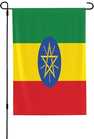 Bandiera dell'Etiopia Bandiera da giardino primaverile - Bandiere vivaci da cortile per esterni, decorazione perfetta per esterni primaverili e decorazioni per cortile pasquale