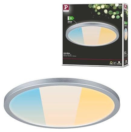 Paulmann 71274 LED Panel Atria Shine IP44 rund 298mm 14,8W 2250lm 3000-6500K Chrom matt