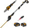 Alloyman 20 V MAX 2 in 1 - Tagliasiepi a batteria telescopica a batteria, con 2 batterie da 4,0 Ah e caricabatterie, sega telescopica da 2,4 metri e tagliasiepi per arbusti e taglio siepi