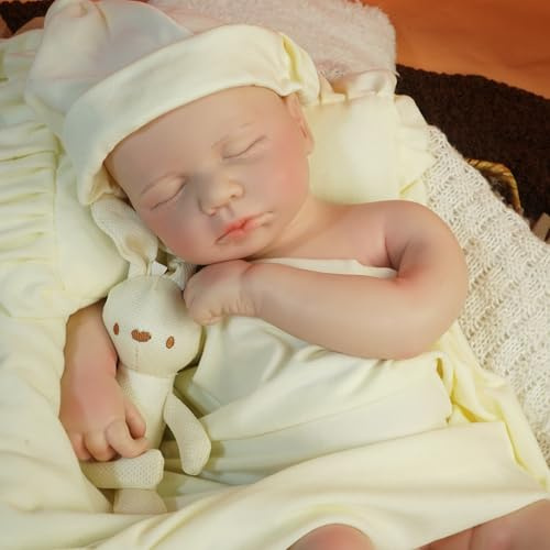 YaLuoQian Reborn Baby Vollsilikon Junge 47 cm Realistische Reborn Baby Puppen Neugeborene Silikon Puppen