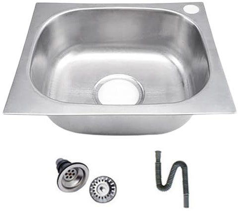 Edelstahl Quadratische Spüle Einzelbecken Spülbecken Geschirrspülbecken Bad Handwaschbecken Spüle für Restaurants und Studios Edelstahl Quadratische Küchenspülen