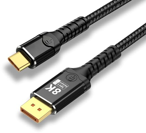 baolongking USB C to Displayport 1.4 cable, Bidirectional Thunderbolt 3/4/5 to DP, USB C to DP cable, Supports 8K@60Hz, Compatible with MacBook Pro/Air, Galaxy S25, iPad Pro, XPS 17 (3M)
