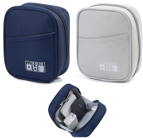 Homelytic 2Pcs Travel Electronics Organizer Bag,Compact Cable Storage Pouch | travel organizer bag for electronics,stores cables,chargers,power banks,and USB accessories. Durable,for travel and daily use