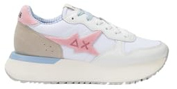 SUN68 Damen-Sneakers Weiß/Rosa 36, Weiß, 37 EU