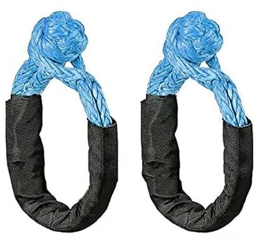 Corda sintetica for verricello con grillo morbido da 2 pezzi, accessori for traino fuoristrada for camion ATV UTV(Giallo)