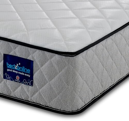 BEDZONLINE Hybrid Memory Foam Spring Mattress, Small Double, 20 cm Thick | 190 x 120 x 20cm, Breathable & Hypoallergenic, Medium-Firm Support, Standard Tight Top Comfort, Durable & Long-Lasting
