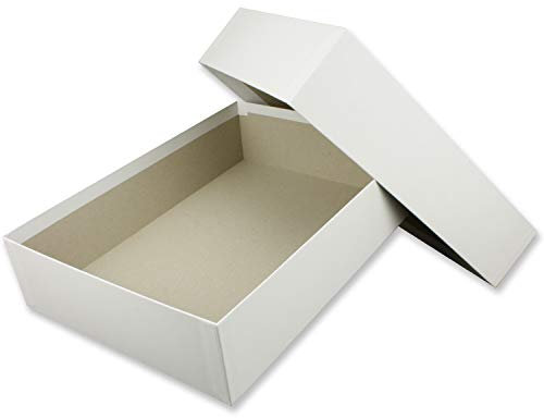 Hochwertige Aufbewahrungs- und Geschenkboxen - 2 Stück - DIN A4 - Weiß bezogen - 302 x 213 x 70 mm