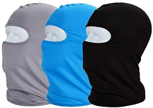 MAYOUTH Sturmhaube Balaclava UV Schutz Gesichtsmasken für Radfahren Outdoor Sports Vollgesichtsmaske Breath, Schwarz + Blau + Grau, M