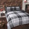 Rapport Finest Homewares Argyle Tartan King Quilt Duvet Cover and 2 Pillowcase, Grey