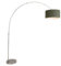 Qazqa - Modern Bogenleuchte I Bogenlampe I Lampe I Leuchte Stahl I Silber I nickel matt Moosgrüne Stoffschirm 50I50I25 - XL I Wohnzimmer I Schlafzimmer - Stahl Länglich - LED geeignet E27