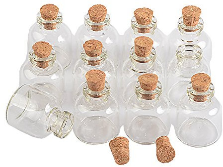 Jarvials 50pcs Neun verschiedene Arten von transparenten Glasflaschen mit Korken, die Kapazität der Glasflaschen beträgt 4ml (50, 4ml)