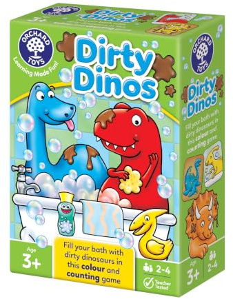 Orchard Toys Dirty Dinos Game, Colouring and Counting Game, Perfect for Preschoolers and Kids Age 3+, Educational Game, Toy, Gift