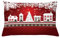 ABAKUHAUS Weihnachten Kissenbezug, Winter-Thema-Baum, Kissenbezug Beidseitiges Muster Klarer Digitaldruck Farbfest mit Reißverschluss, 65 x 40 cm, Weiß Rot
