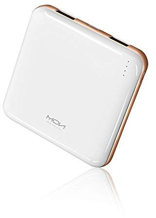 MOXNICE Power Bank 10000mAh Powerbank, Super Leicht Slim Externer Akku mit 2 Ausgänge für Smartphones und Tablets, Geschenke für Männer, Frauen (Weiß)