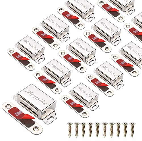 Mousike Cabinet Magnets 15KG Stainless Steel Magnetic Door Catch Magnetic for Kitchen Cupboard Wardrobe Closet Cabinet Door Drawer Latch