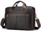 BAGZY Sacoche pour Ordinateur 15.6 Pouces Homme Cuir Véritable - Cartable Rétro Porte Document - Mallette de Voyage et Travail - Cadeau Homme