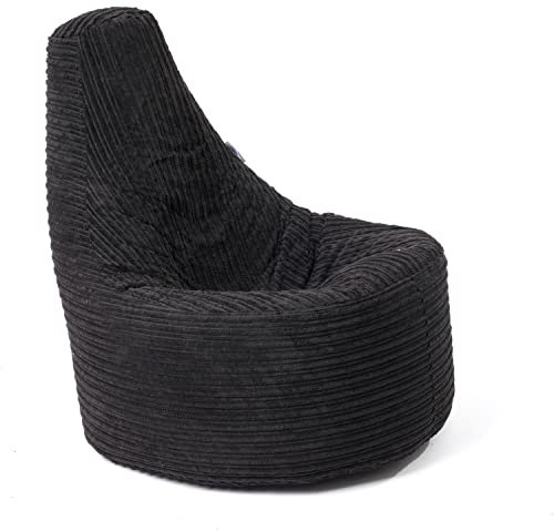 HH Home Hut Beanbag Chair Adult Jumbo Cord Seat Corduroy Fabric Indoor Gaming Chair Bean Bag Bedroom POD Bag High Back Ergonomic Design for Body Support Large Lounge Boho Decor Living Room Gamer