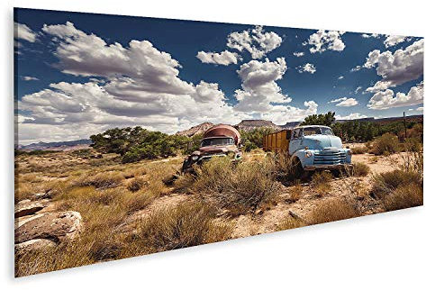 islandburner Bild auf Leinwand Alte Rostige Autos Verlassene Stadt Us Route 66 Arizona Bilder Wandbilder Poster