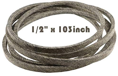 Courroie d'entraînement des lames du pont de la tondeuse à gazon pour John Deere GX20072 GY20570, Cub Cadet/MTD/Troy-Bilt 754-04219 954-04219 OCC-754-04219 1/2 x 103 Fabriqué en Kevlar