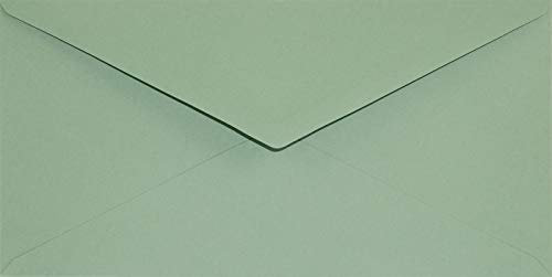 Netuno 100 Briefumschläge Grün DIN Lang 110 x 220 mm 120g Keaykolour Matcha Tea farbige Öko Briefkuverts lang bunt hochwertig lange Umschläge lang Hochzeit Geburtstags-Einladungen Geschenkkarten