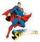 Spreadshirt DC Comics Superman Pose + Schriftzug Sticker, max. 10x10 cm, 10 x 10 cm, Transparent glänzend