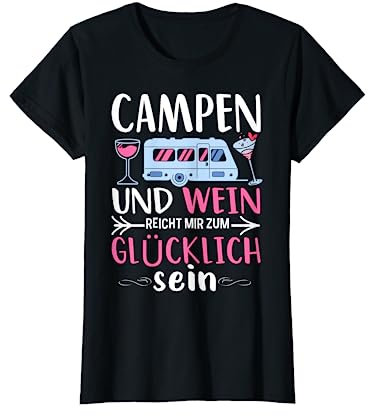 Lustiger Wohnmobil Spruch Frau Mama Wein Camping T-Shirt
