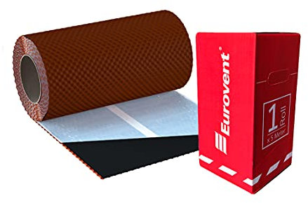 300mm x 5,0m ALU Wandanschlussband/Kaminanschlussband 3D Struktur EUROVENT (RAL8017 (Braun))