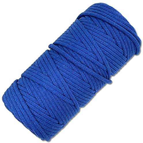Baumwollkordel 100 Meter in 5 mm Makramee Kordel Baumwollseil Schnur Basteln DIY Schnur Turnbeutel (Dunkelblau 007)