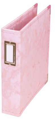 Craftelier - Fotoalbum aus Kunstleder mit Deckeln rosa Marmor, 2 Ringe und 5 Hüllen 16 x 21, cm Personalisierbar, perfekt für Fotos, Layouts Zusammensetzung von Project Life, Álbum 23,7 x 23,7 cm