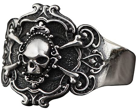 JTIAN Totenkopfring Aus S925-Silber Mit Verstellbarer Öffnung, Für Alle Menschen Geeignet
