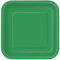 Trimming Shop 7 Heavy Duty Square Dessert Plates Emerald Green Disposable Plates 18cm - Colour Themed Paper Tableware for BBQs, Weddings, Anniversary, Birthday, Multipurpose Occasions, 16 Pack