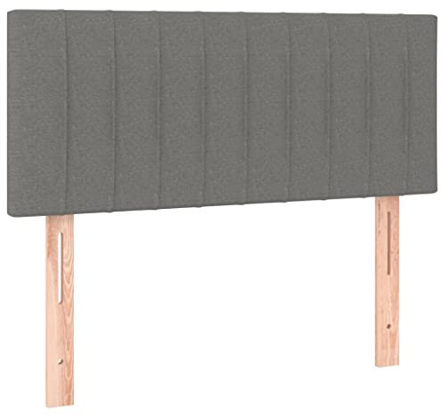 vidaXL Kopfteil, Bettkopfteil mit Holzbeinen, Höhenverstellbar Polsterkopfteil für Bett, Betthaupt Bettzubehör Schlafzimmer, Dunkelgrau 90x5x78/88cm Stoff