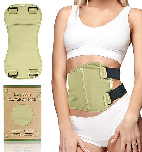 Langsprit Castor Oil Pack Wrap for Liver Detox and Inflammation - Organic