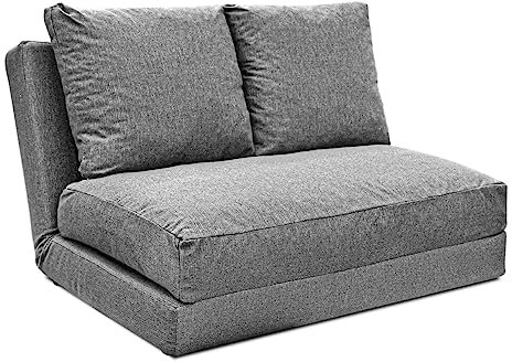EVERGREENWEB - Zweisitzer-Futon-Schlafsofa - (Grau, 2 Sitze)